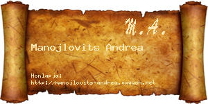 Manojlovits Andrea névjegykártya